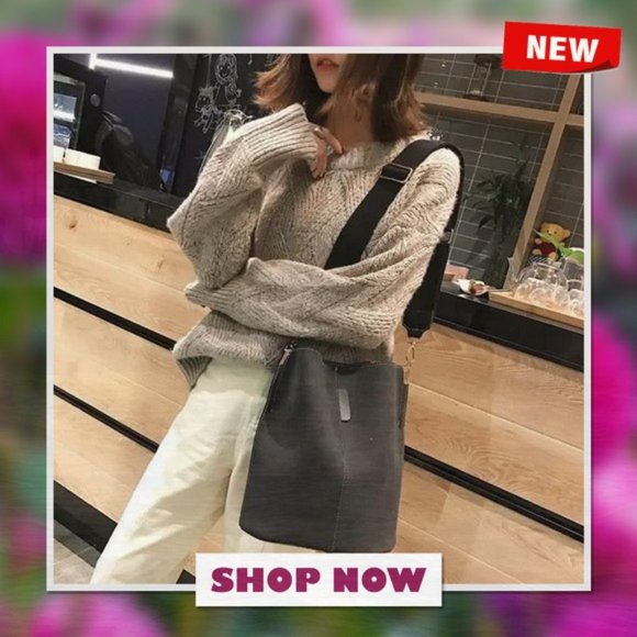 New Bucket Shoulder Tote bag, Black 216 - Picture 3 of 4